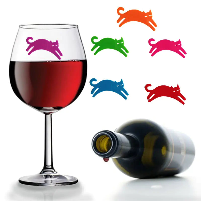 Cat Silicone Drink Markers for Party Glasses - Joomcy