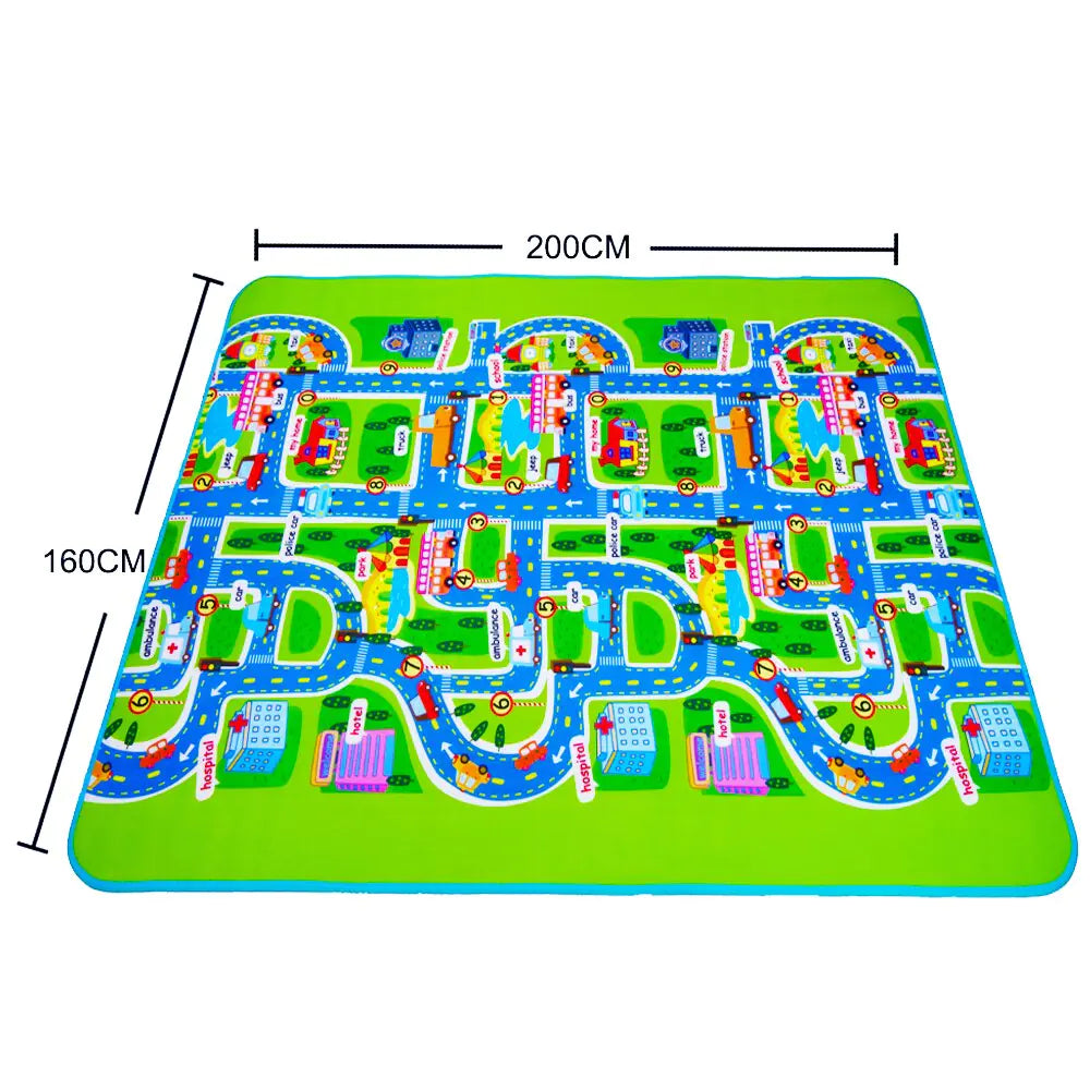 City Traffic Map Baby Crawling Mat and Play Mat - Joomcy
