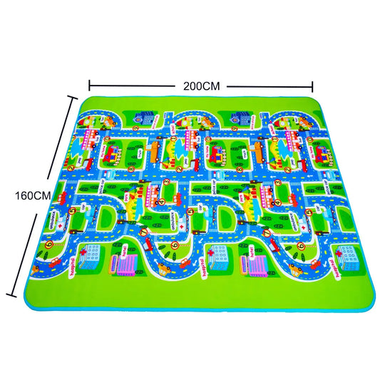 City Traffic Map Baby Crawling Mat and Play Mat - Joomcy