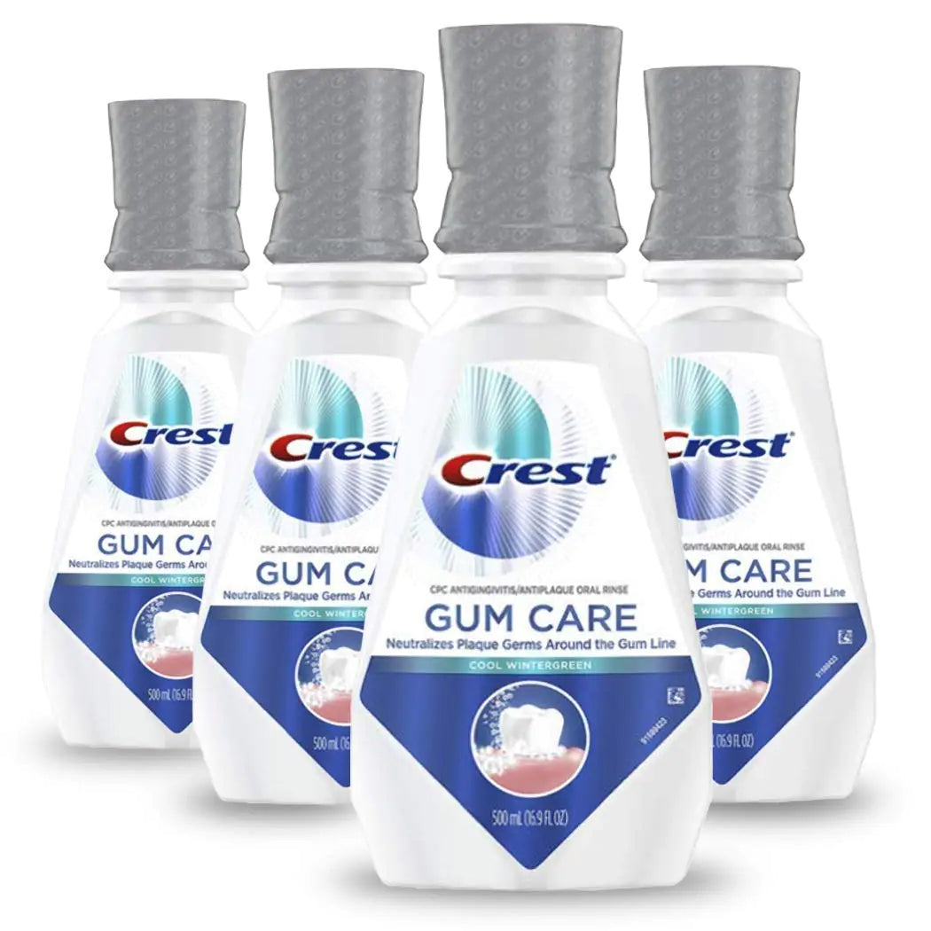 Crest Gum Care Mouthwash Cool Wintergreen CPC (cetylpyridinium chloride) Antigingivitis/Antiplaque Oral Rinse 16.9 fl oz (Pack of 4)