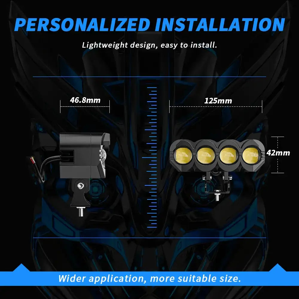 YZY Waterproof LED Motorcycle Spotlight with Dual Color