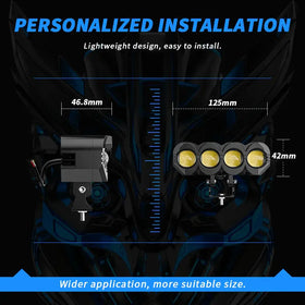YZY Waterproof LED Motorcycle Spotlight with Dual Color