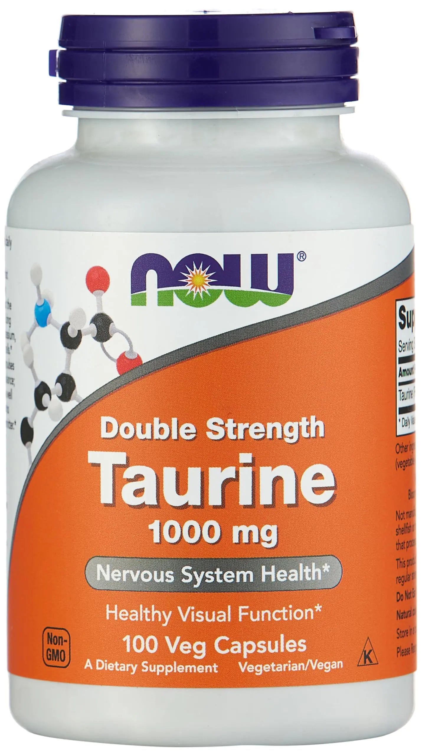 NOW Foods by Now Double Strength Taurine Nervous System Health 1000mg 100 Capsul