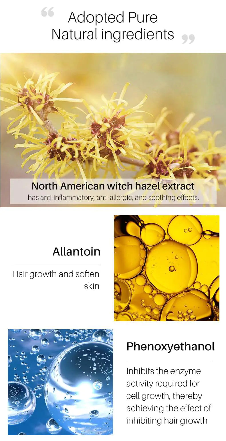 Painless Hair Removal Spray for Face, Arms, and Legs