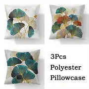 Ginkgo Biloba Polyester Throw Pillowcases - 3pcs Set - Joomcy