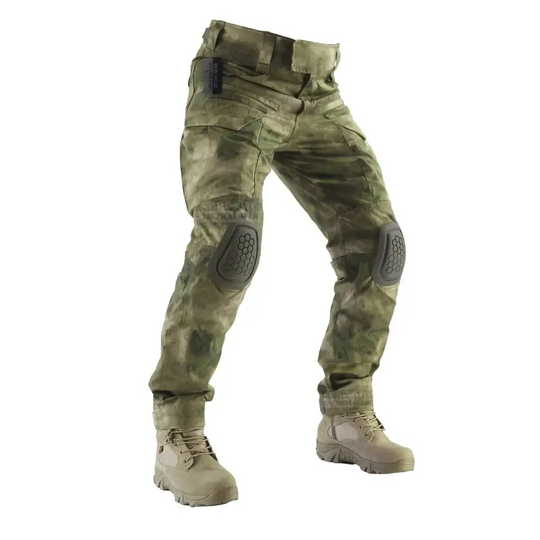 ZAPT Combat Pants Mens Airsoft Paintball Tactical Pants with Knee Pads Hunting Camouflage Military Trousers (L FG Camo)