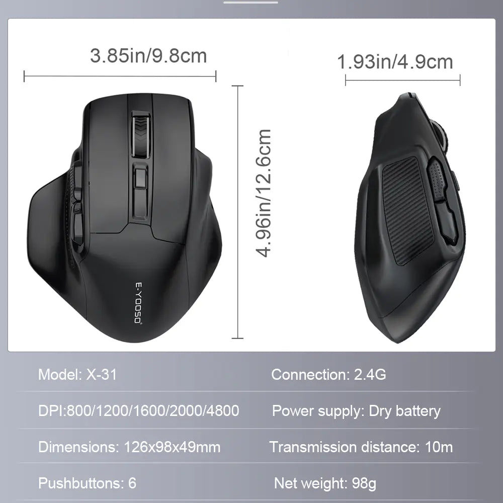 E-Element X-31 Wireless Mouse for Office and Gaming